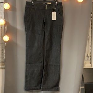 Black Washed Boot Cut Denim Jeans
